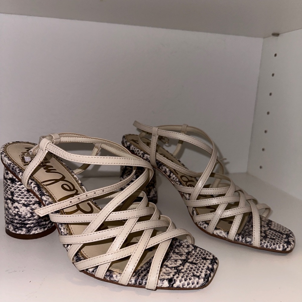 Sam Edelman snake print chunky high heel